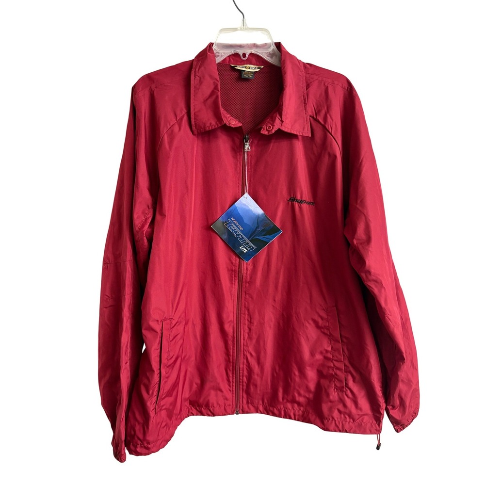 North‎ End Techno Lite Snap-on Jacket Mens XL Red Windbreaker Full Zip NWT